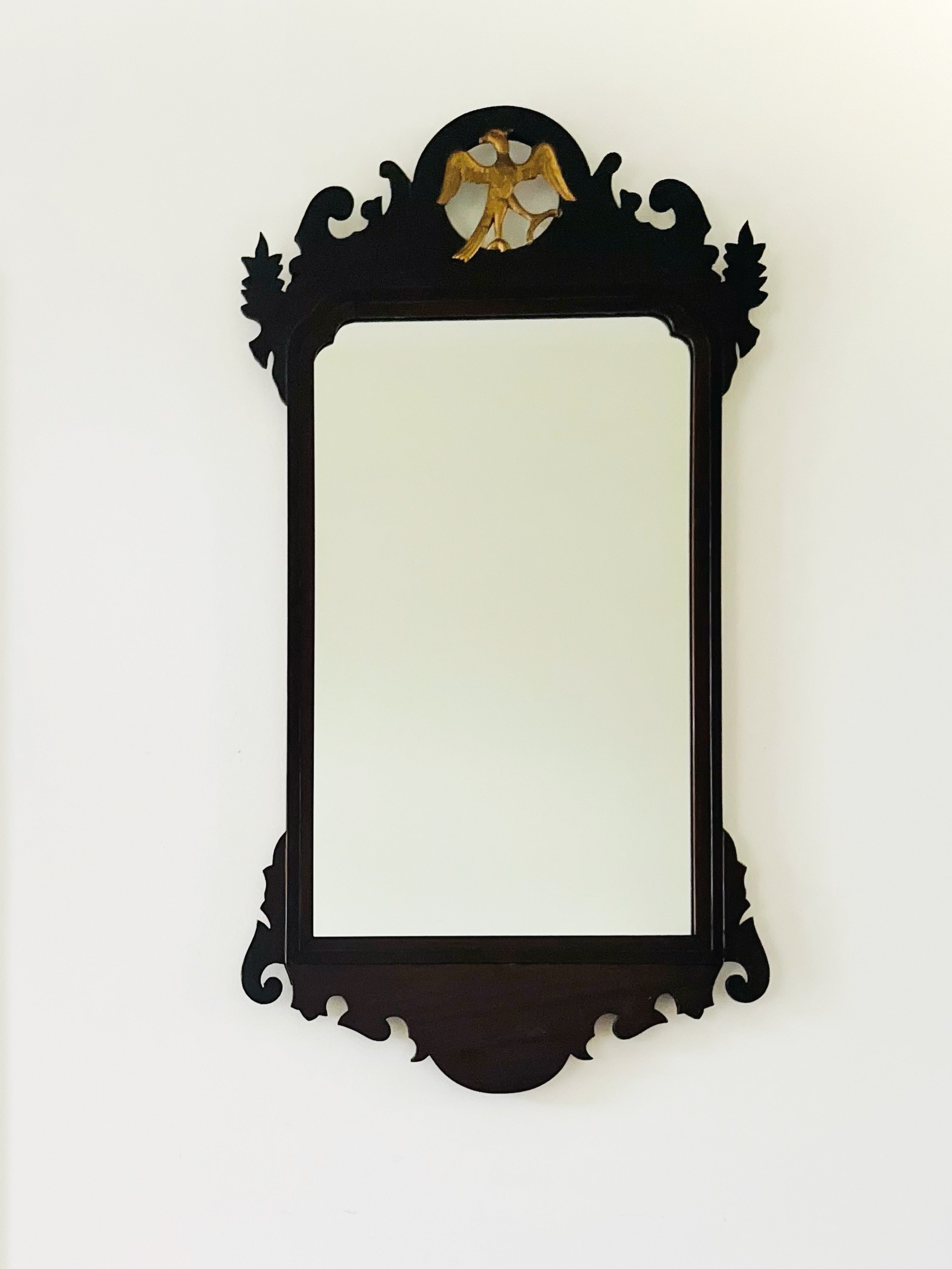 Mahogany Chippendale eagle mirror