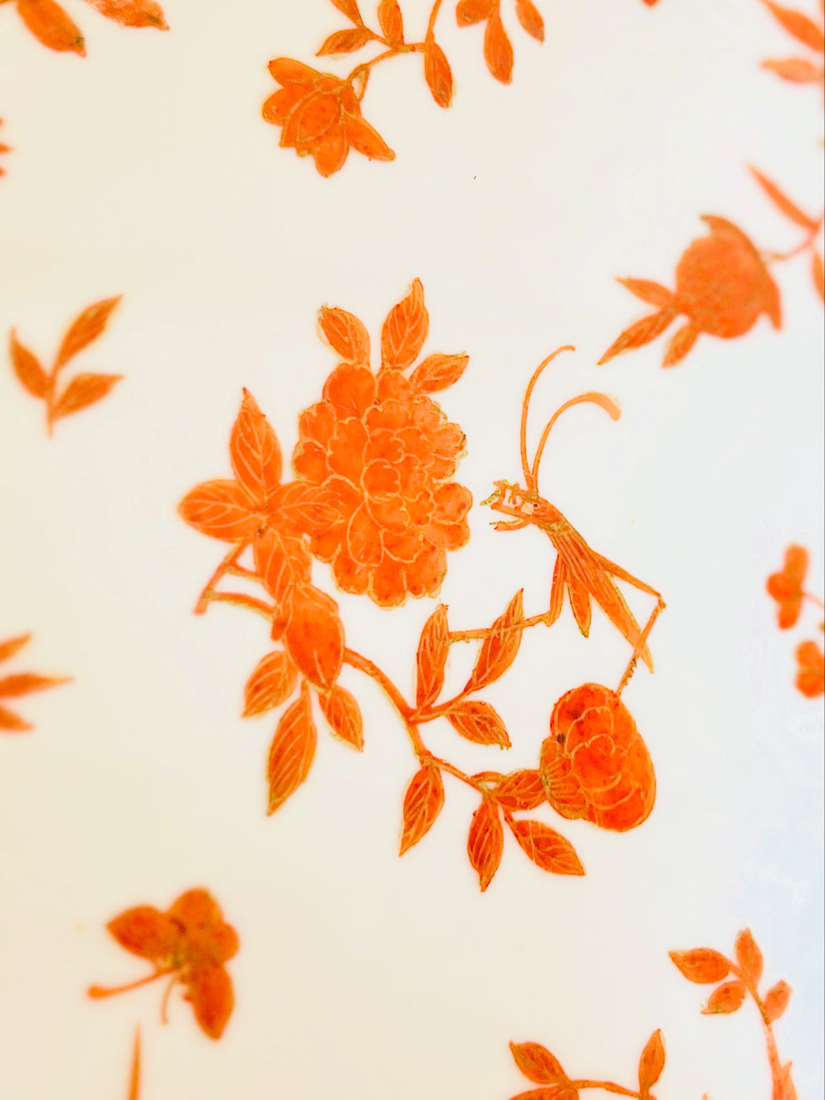 Orange & gold chinoiserie cricket plate