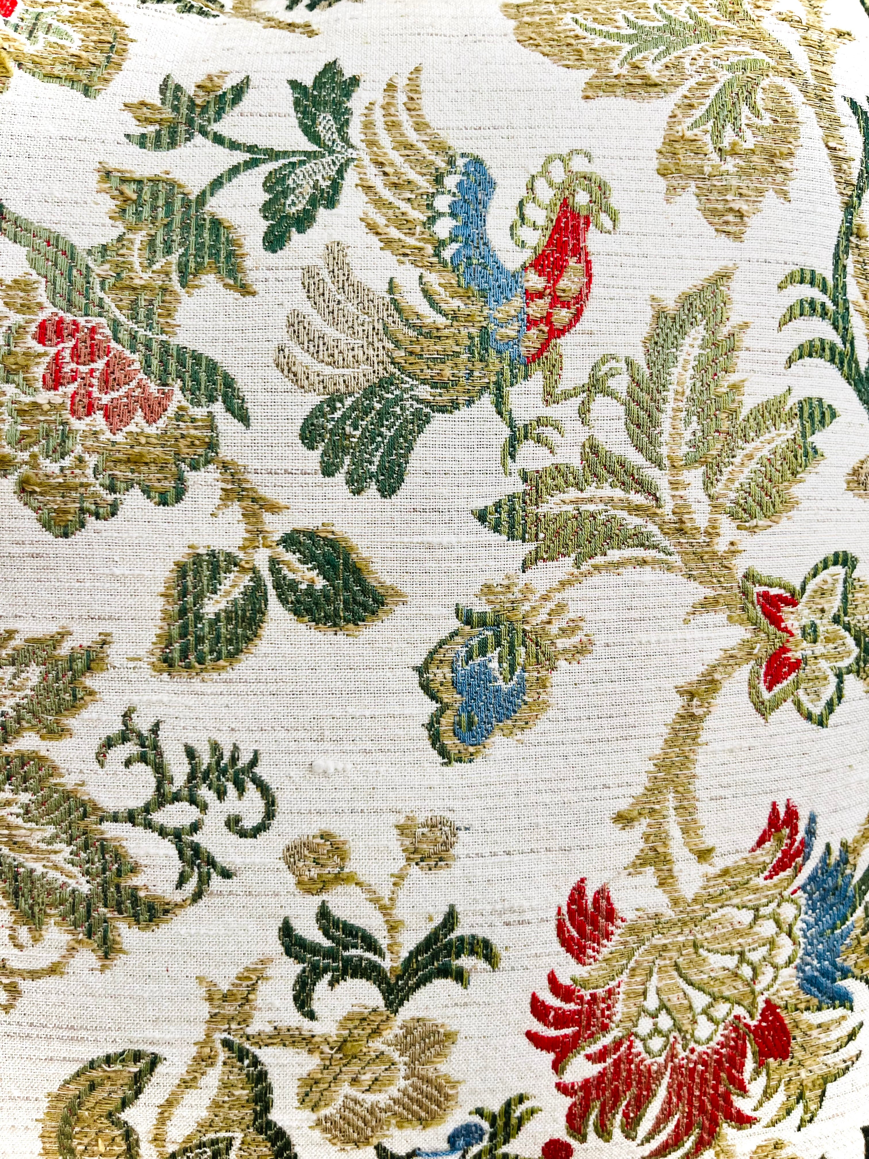 Pheasant & floral throw pillow