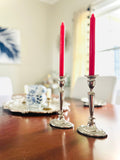 Silver-plated candlestick pair 9” tall