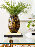 Tortoiseshell 12” tall glass vase