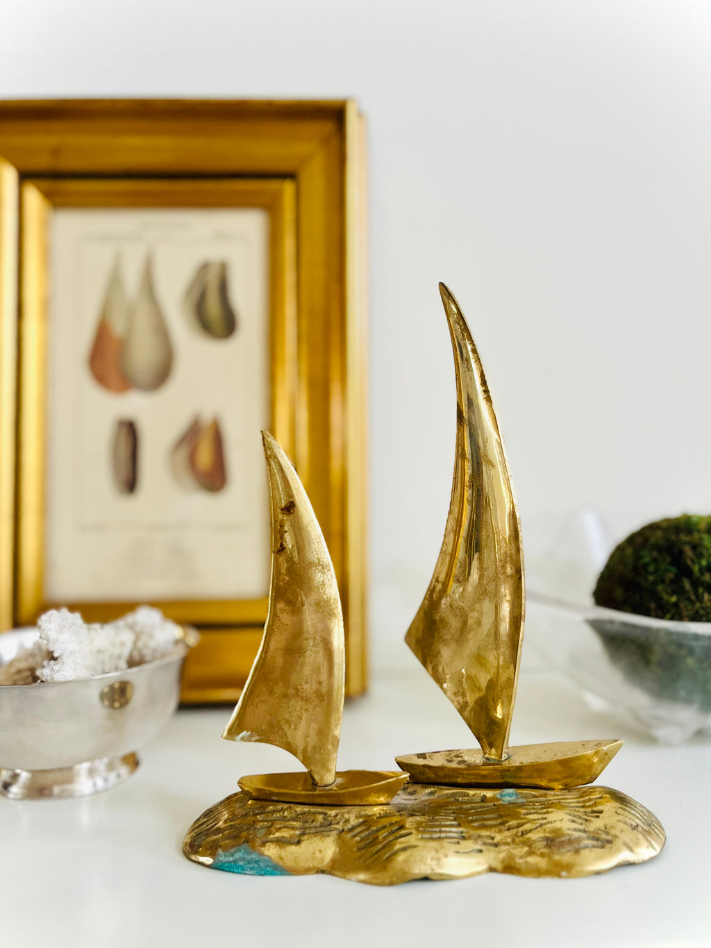 Brass sailboats