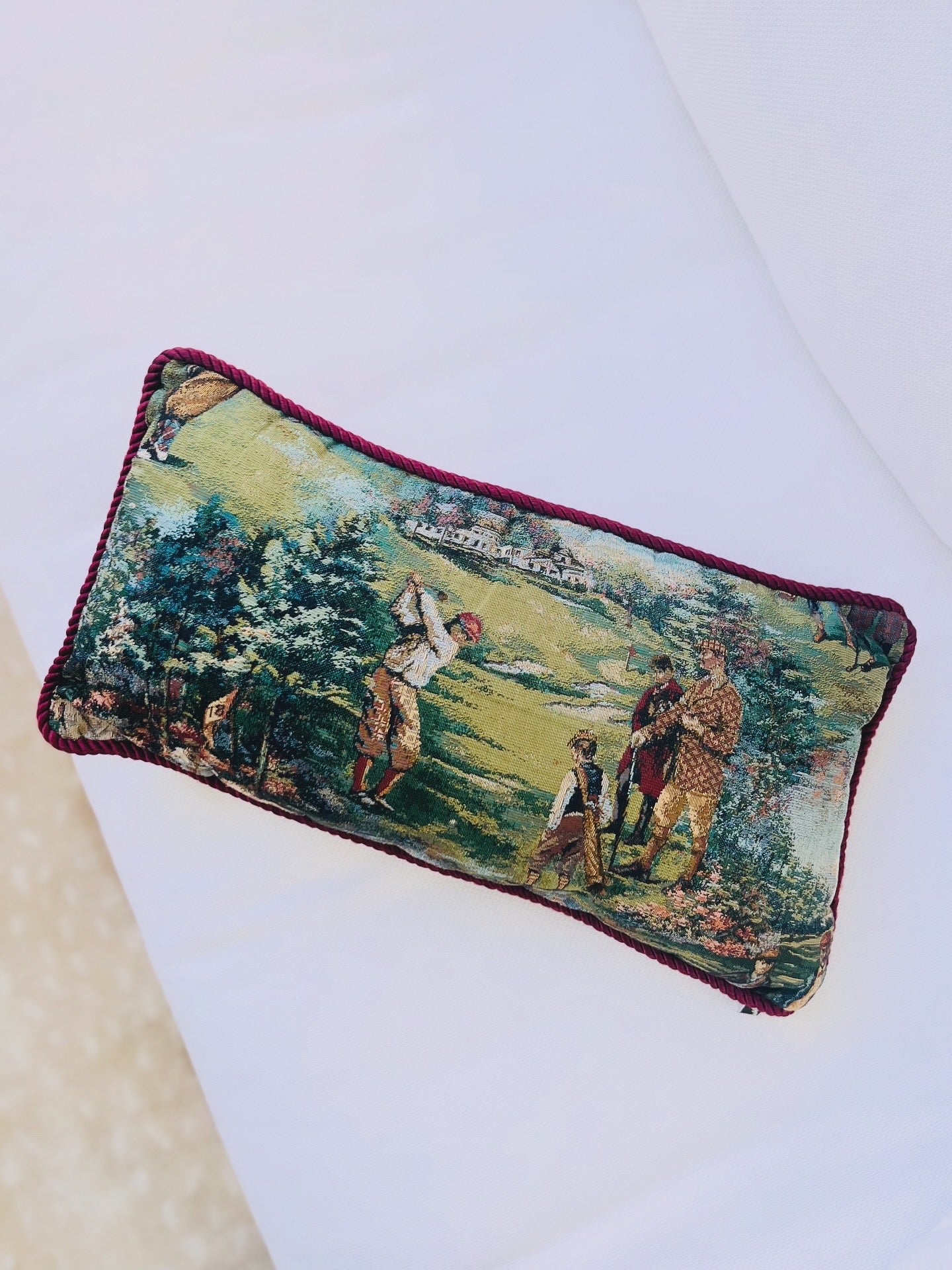 Golfers tapestry throw pillow