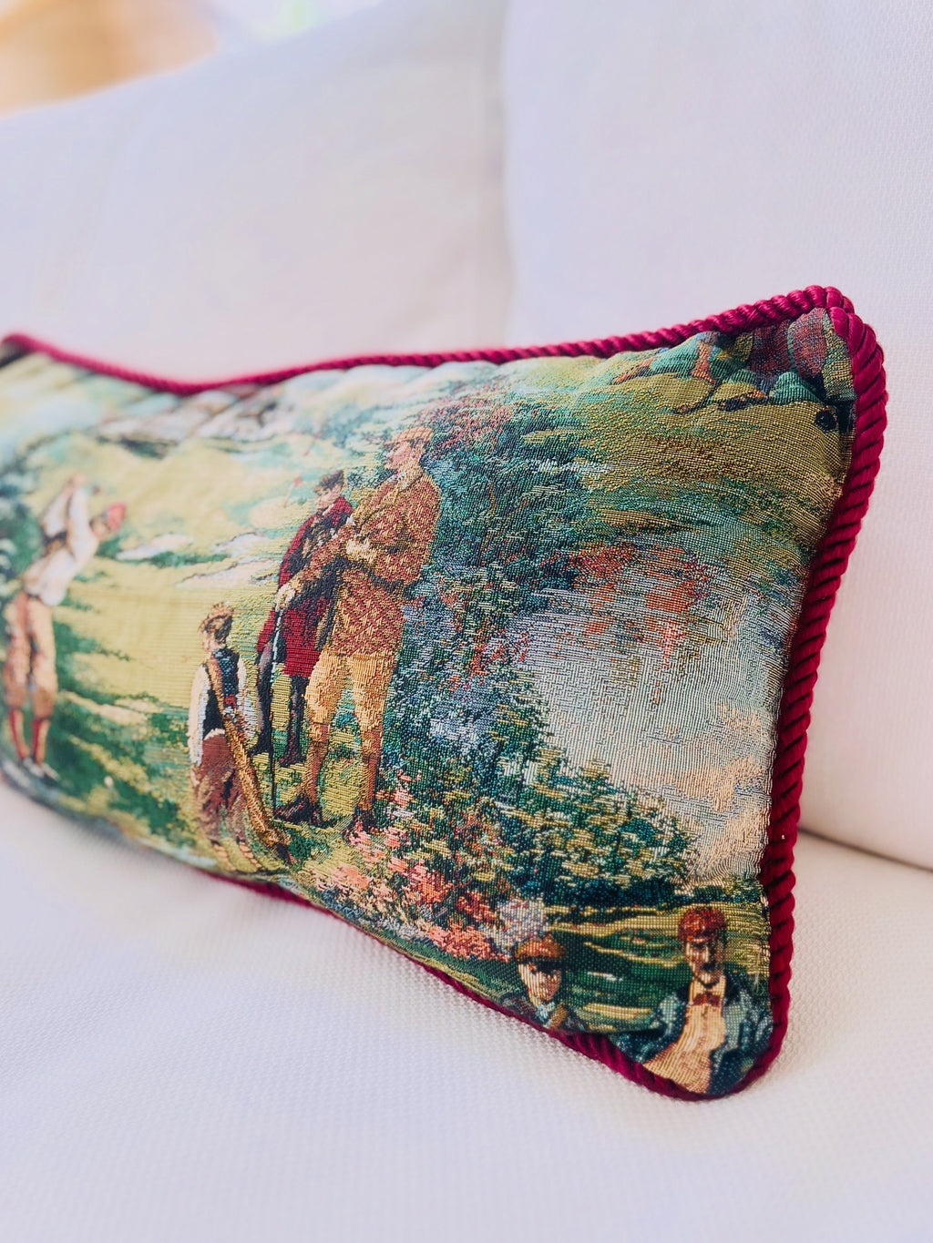 Golfers tapestry throw pillow
