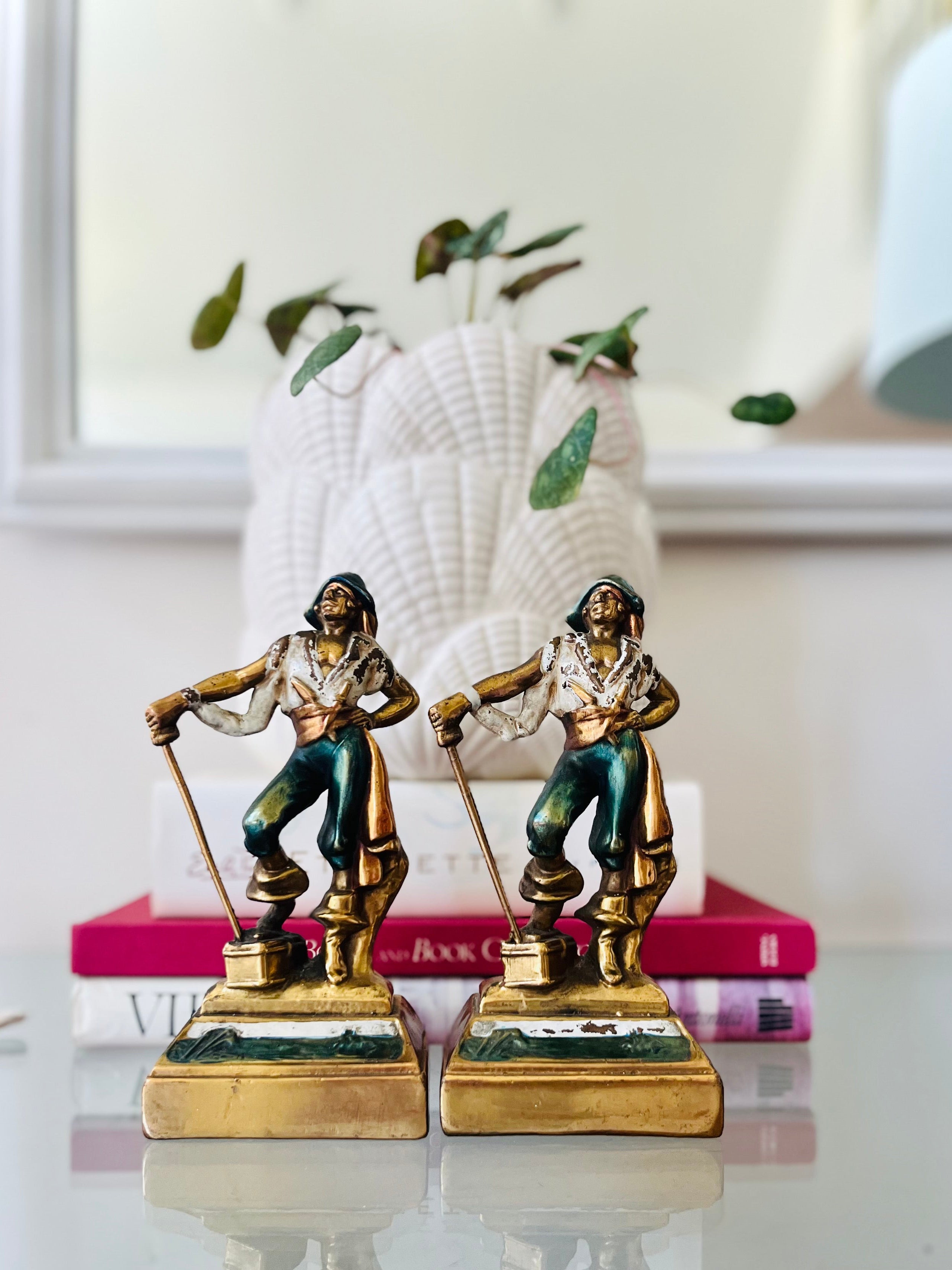 Bronze pirate bookends