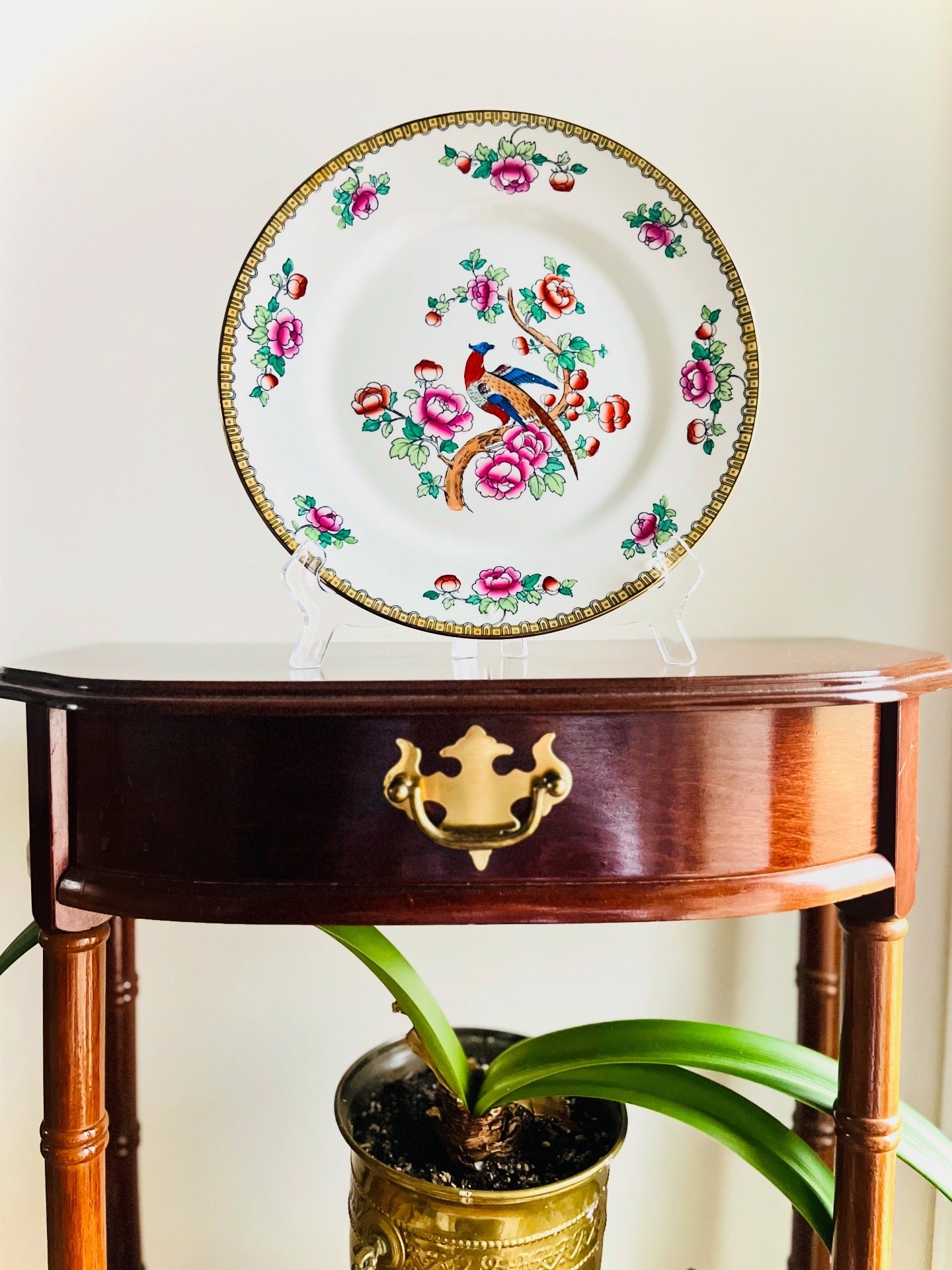 Antique English pheasant plate