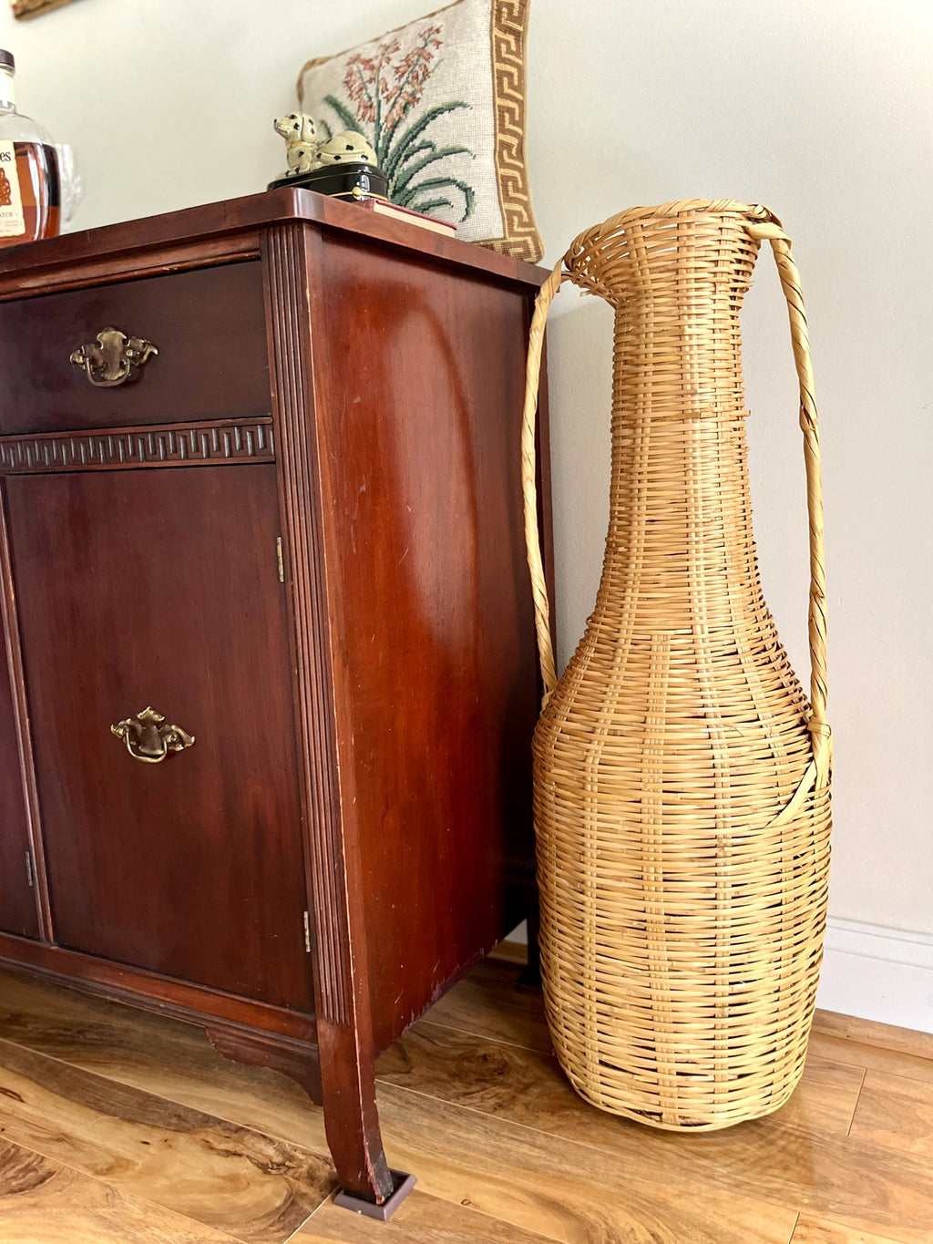Woven floor vase