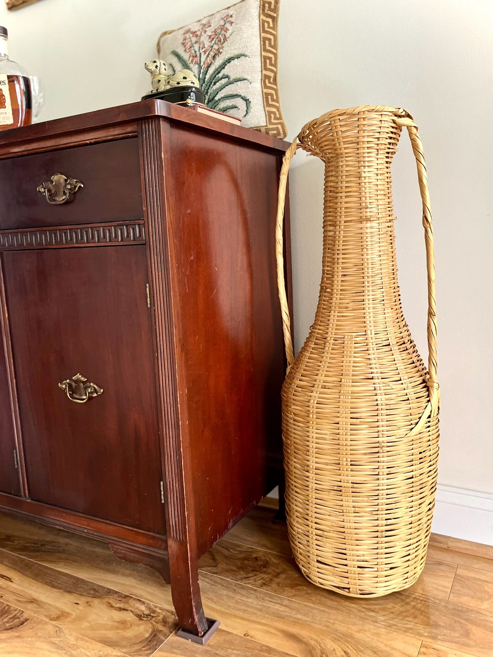 Woven floor vase