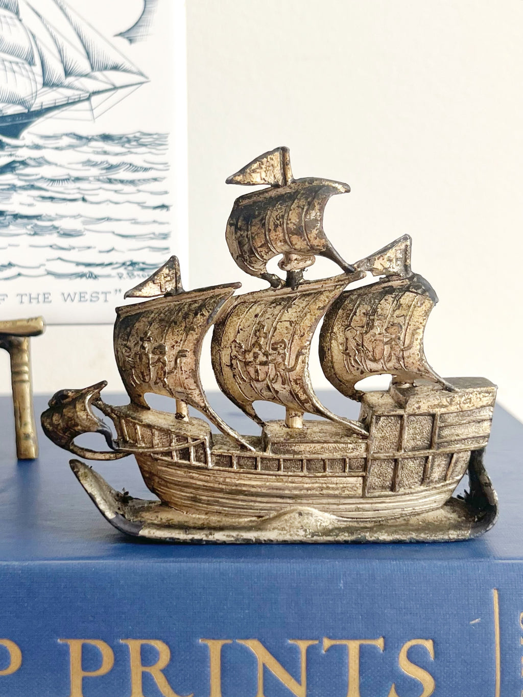 Galleon ship paperweight