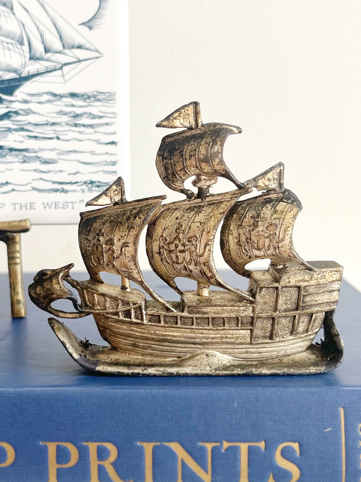 Galleon ship paperweight