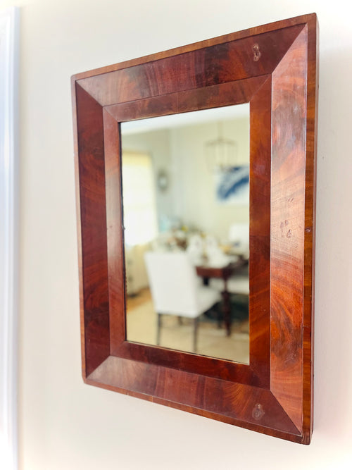 Antique burl mahogany mirror