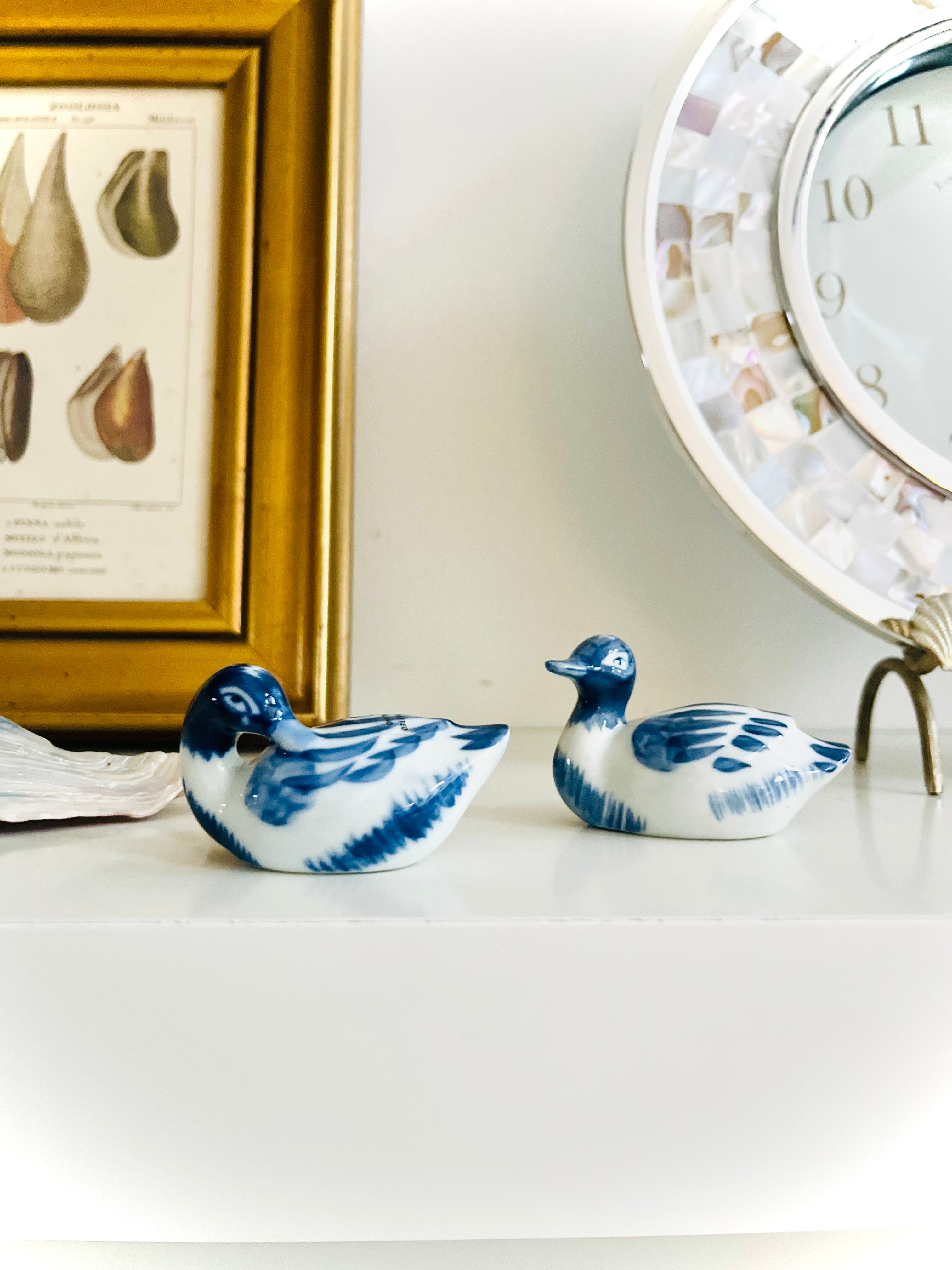 Blue & white mallard shakers