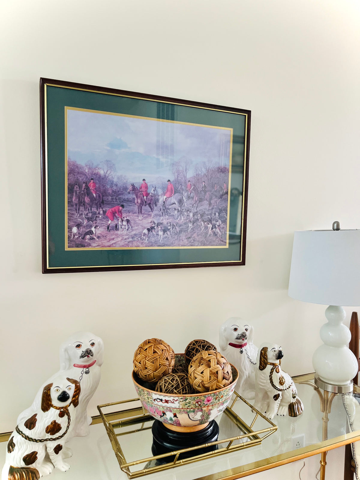“The Meet” framed fox hunting print
