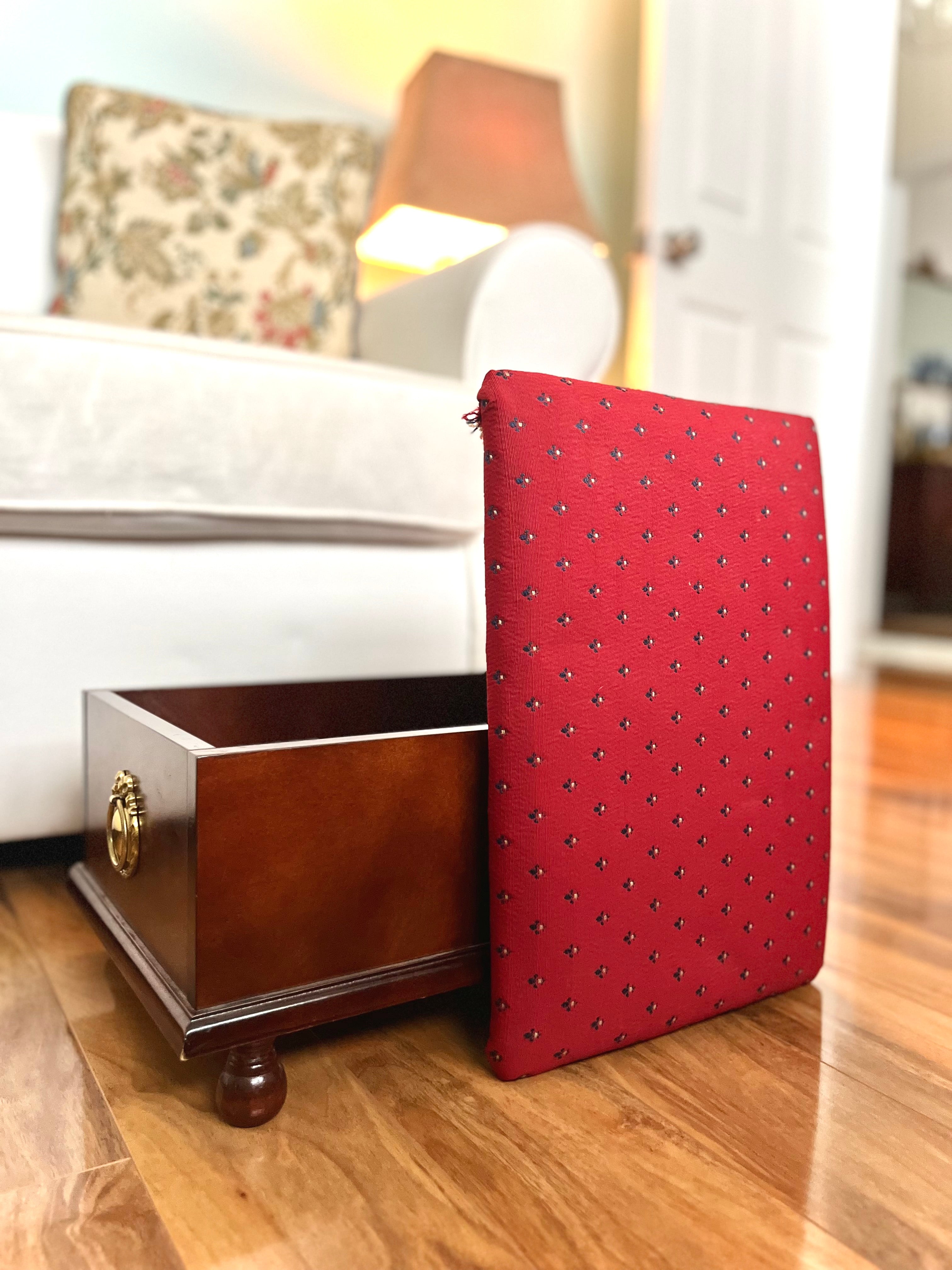 Mahogany footstool with storage
