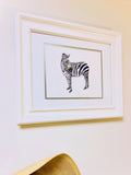 Zebra watercolor print framed