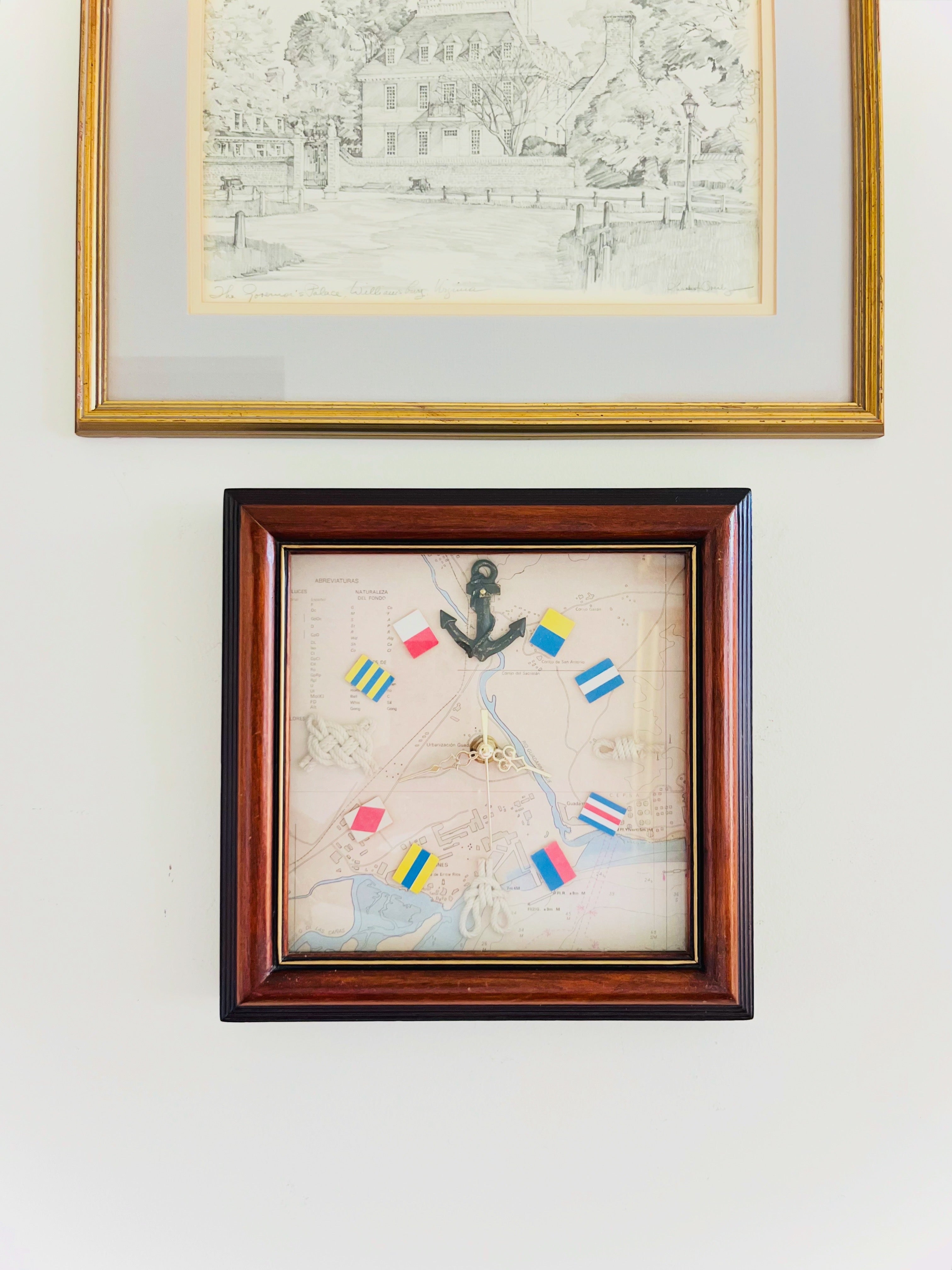 Nautical shadow box wall clock