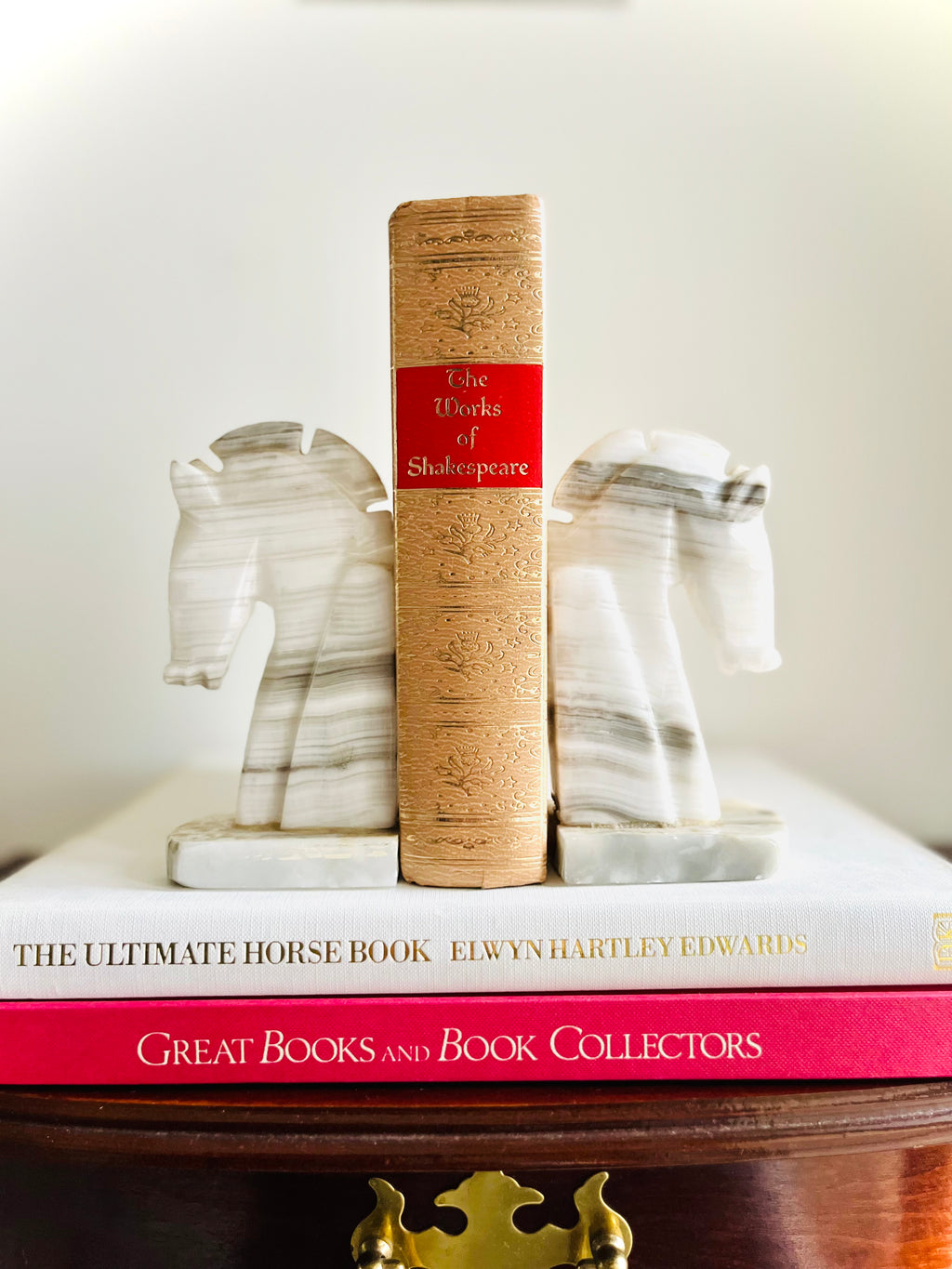 Onyx horse head bookend