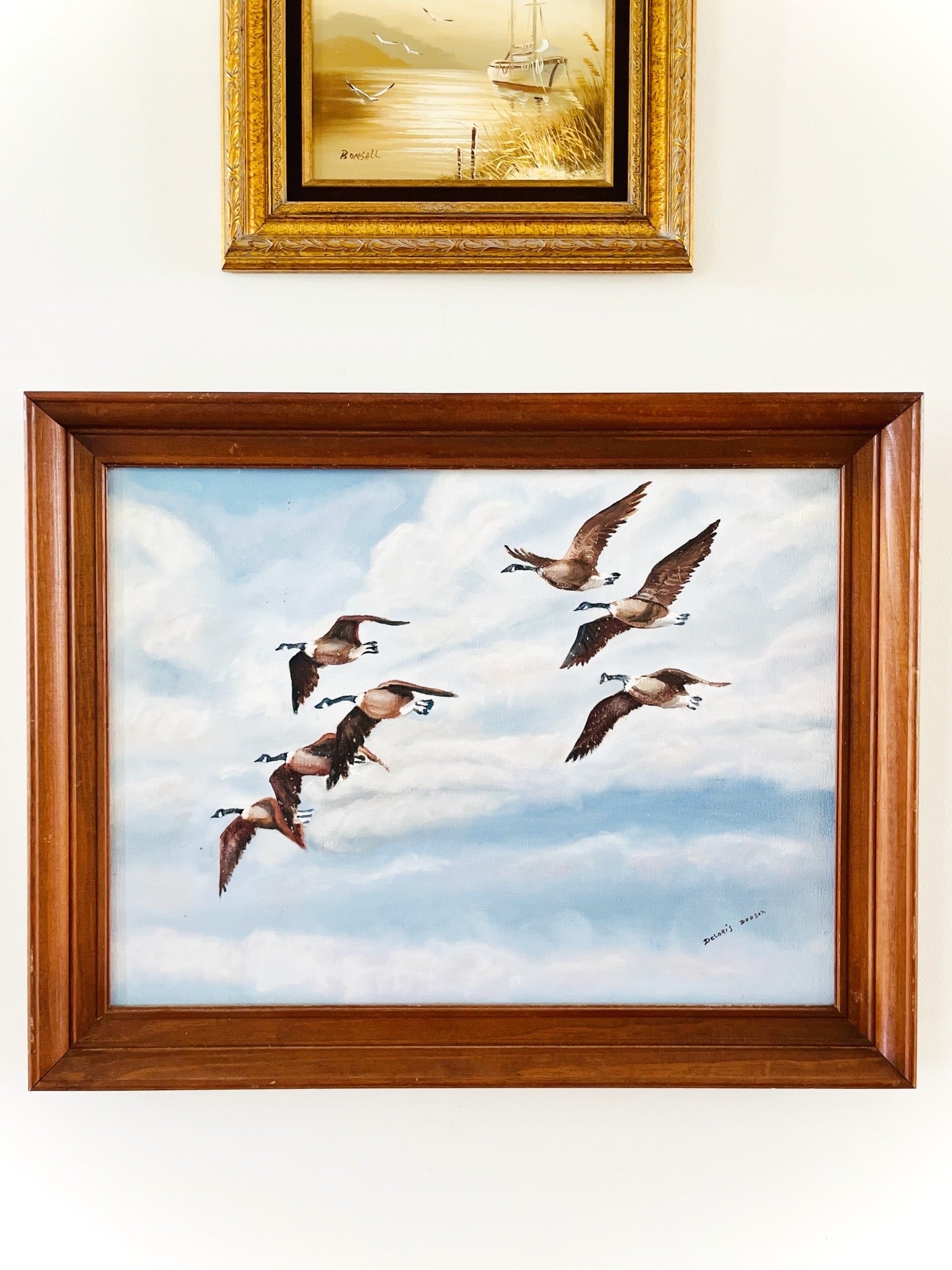 Canadian geese at flight art