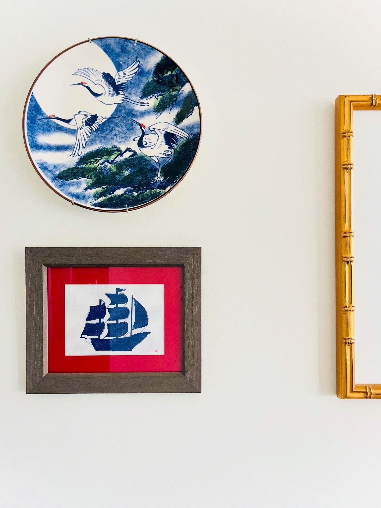 Nautical needlepoint ship