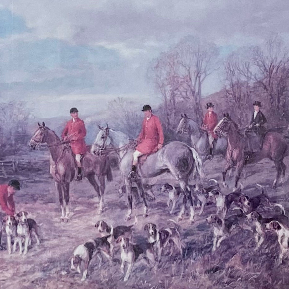 “The Meet” framed fox hunting print