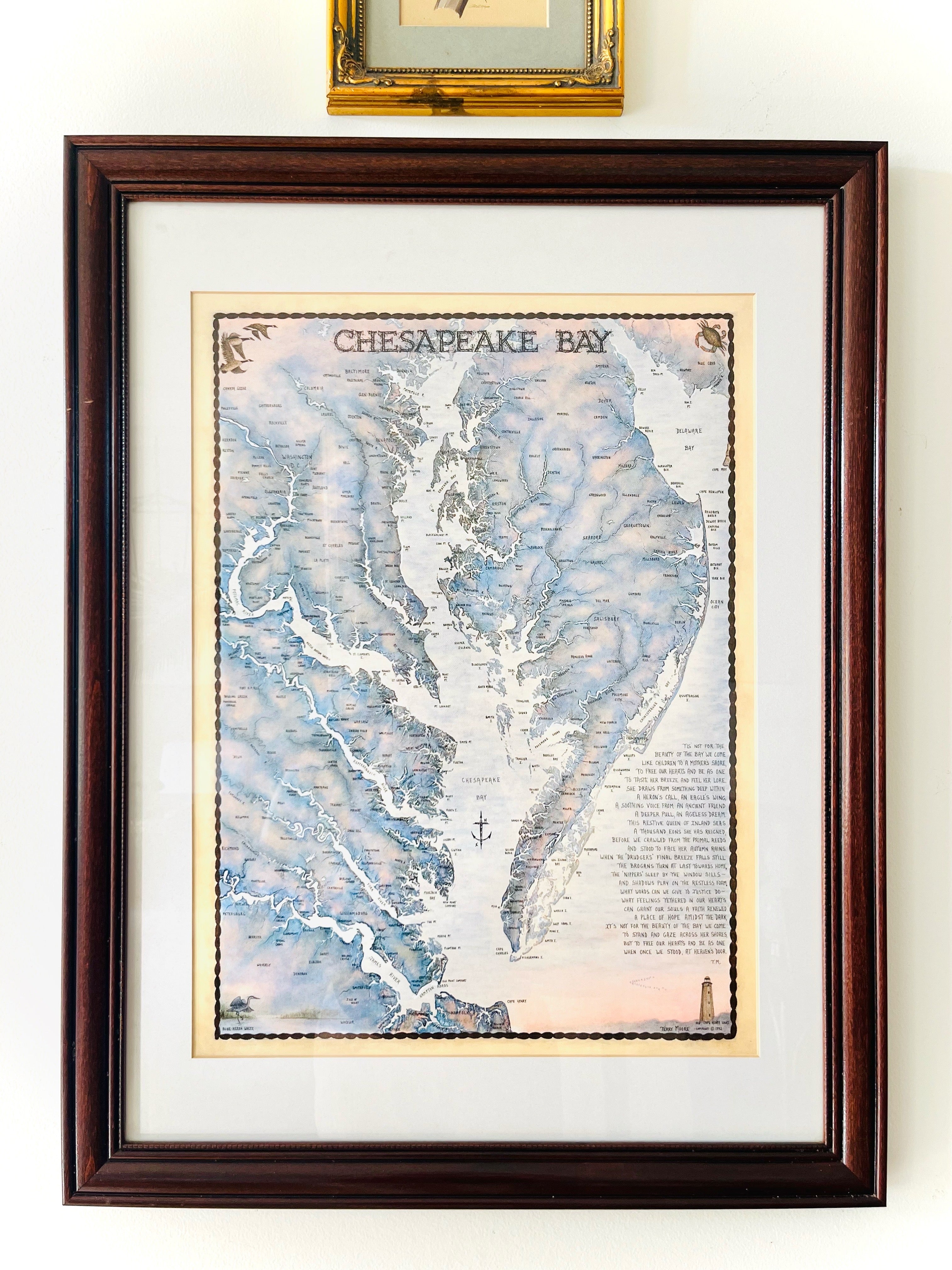 Chesapeake Bay framed water color print