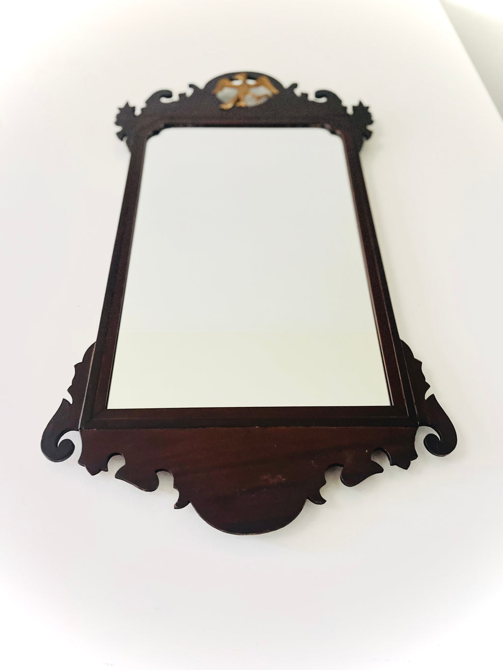 Mahogany Chippendale eagle mirror