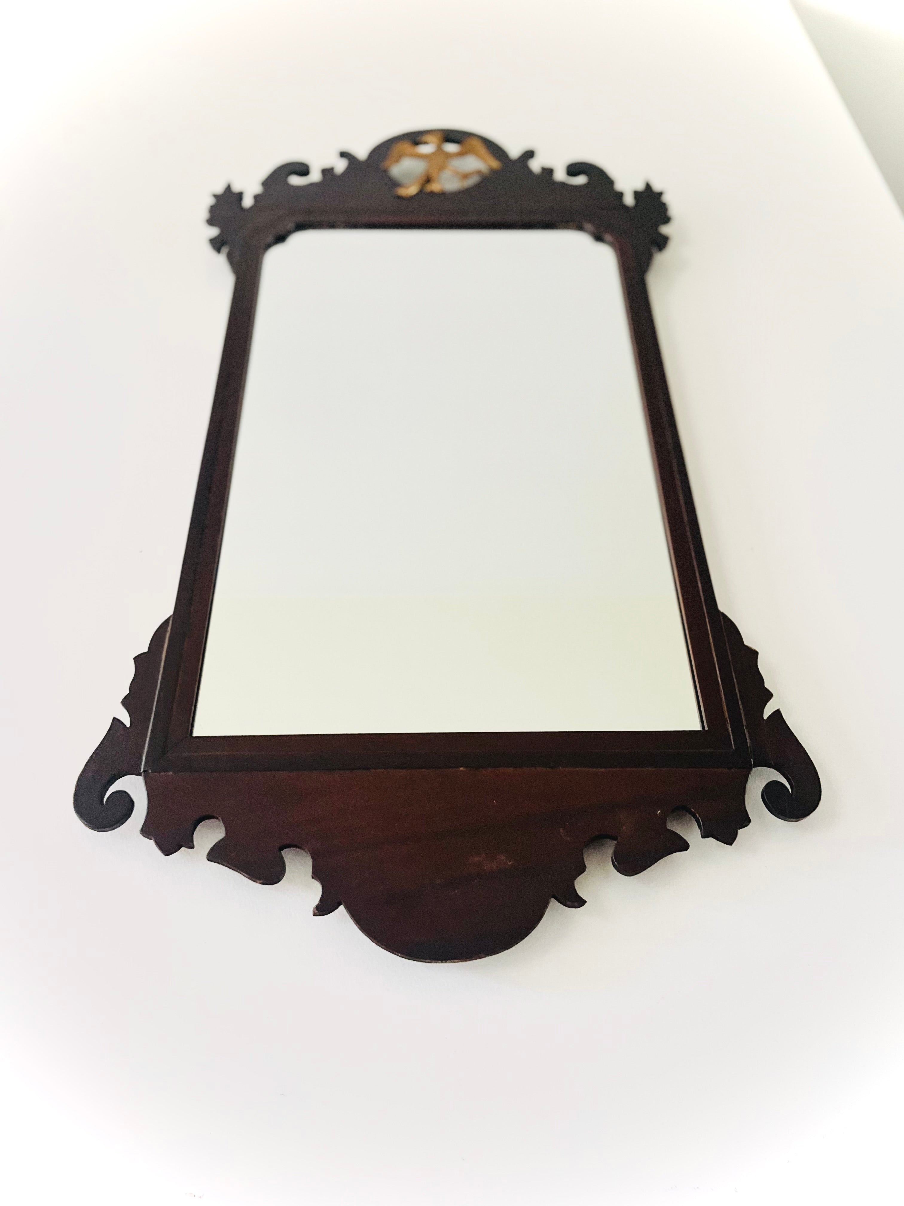 Mahogany Chippendale eagle mirror