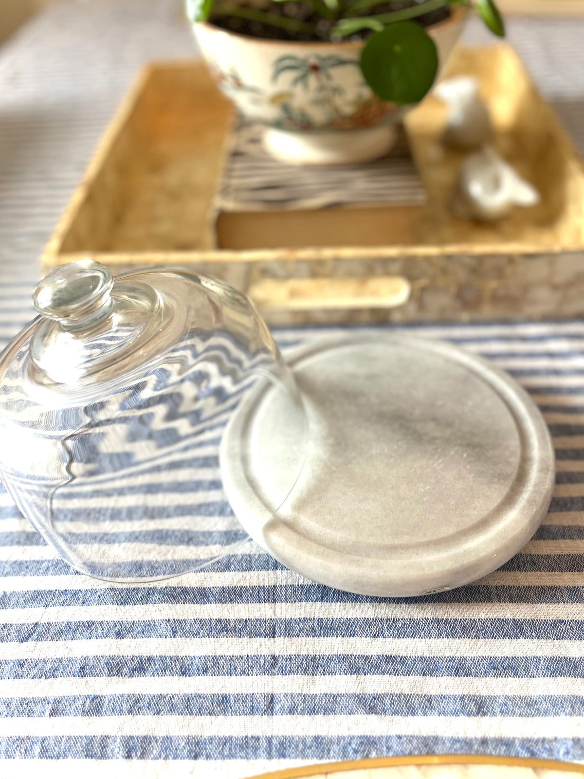 Marble & glass cheese dome