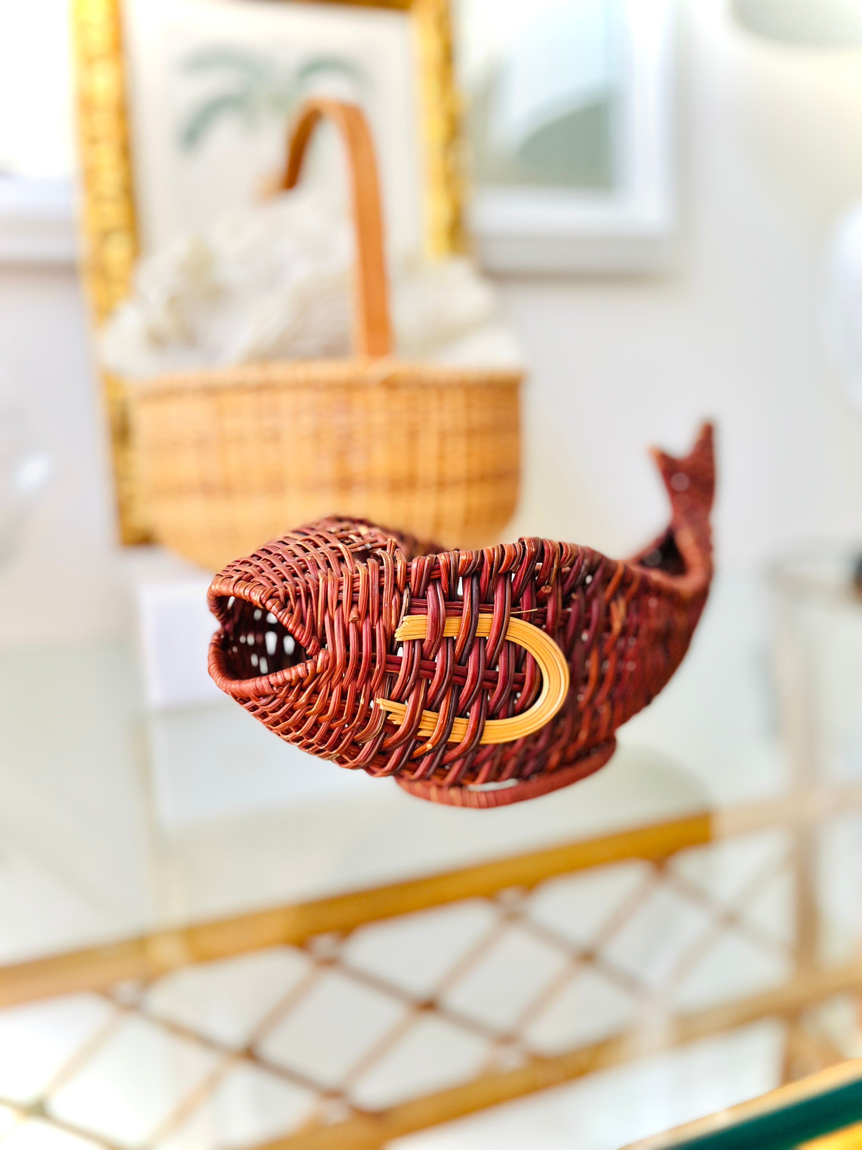 Wicker fish basket