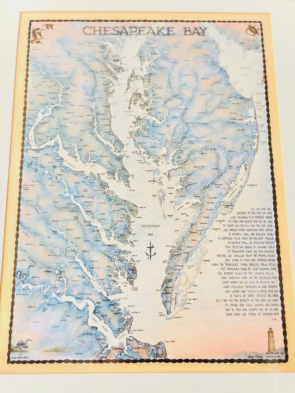 Chesapeake Bay framed water color print
