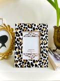 Leopard painted bone frame