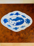 Blue & white chinoiserie dish
