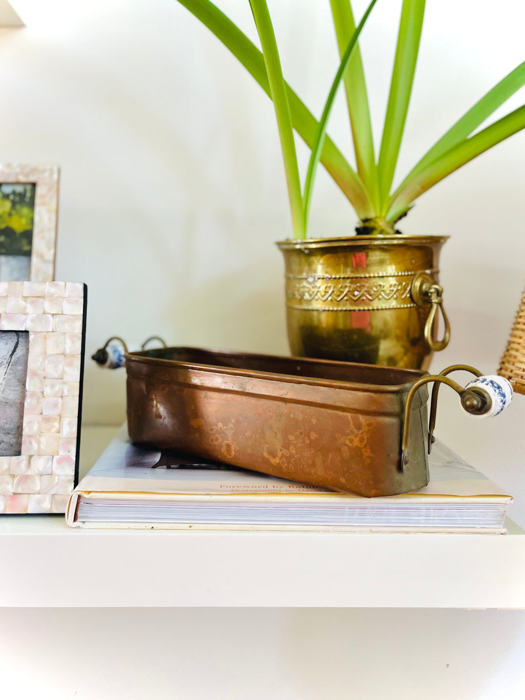 Copper antique jardiniere