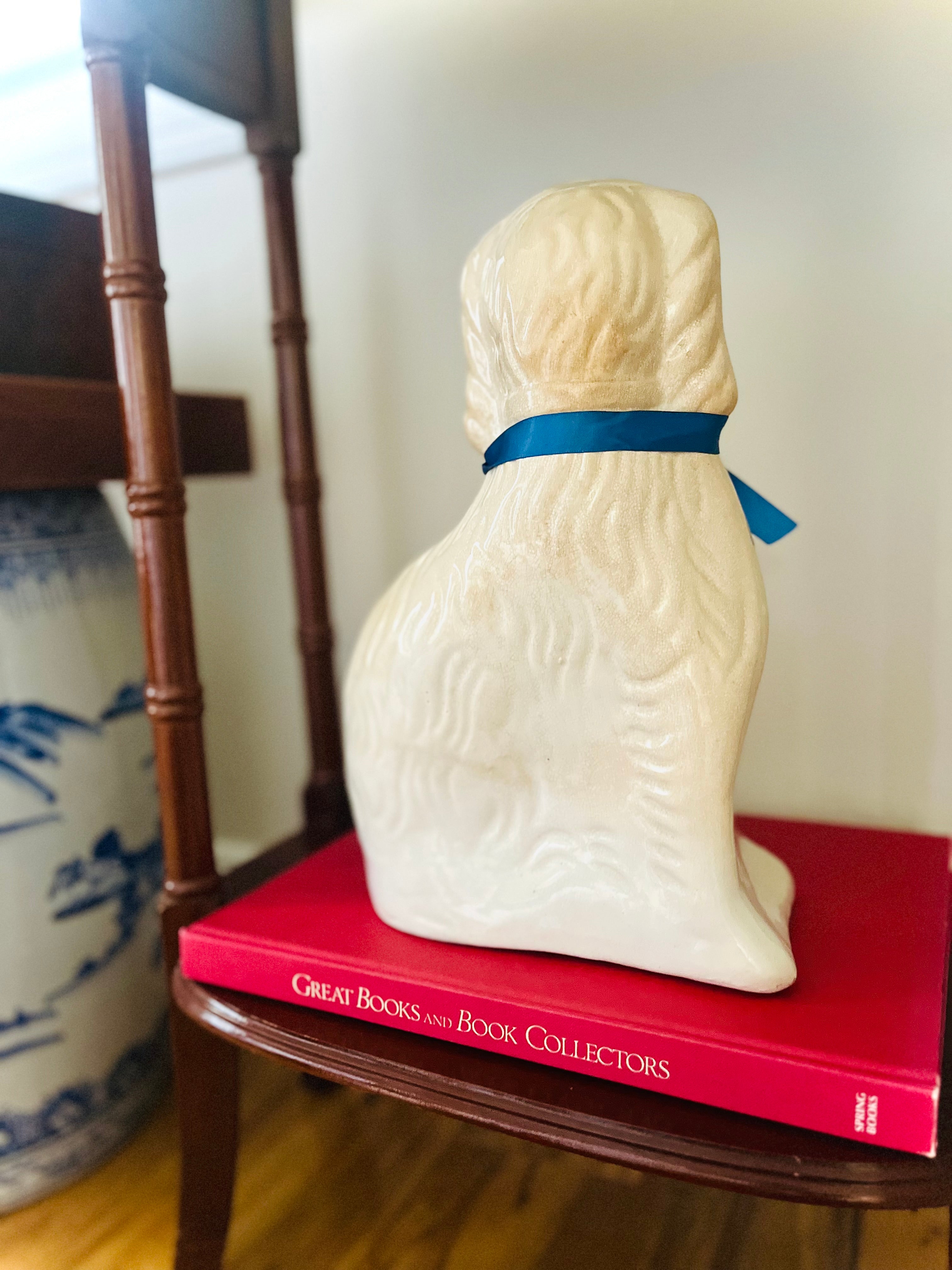 12” single white Staffordshire spaniel