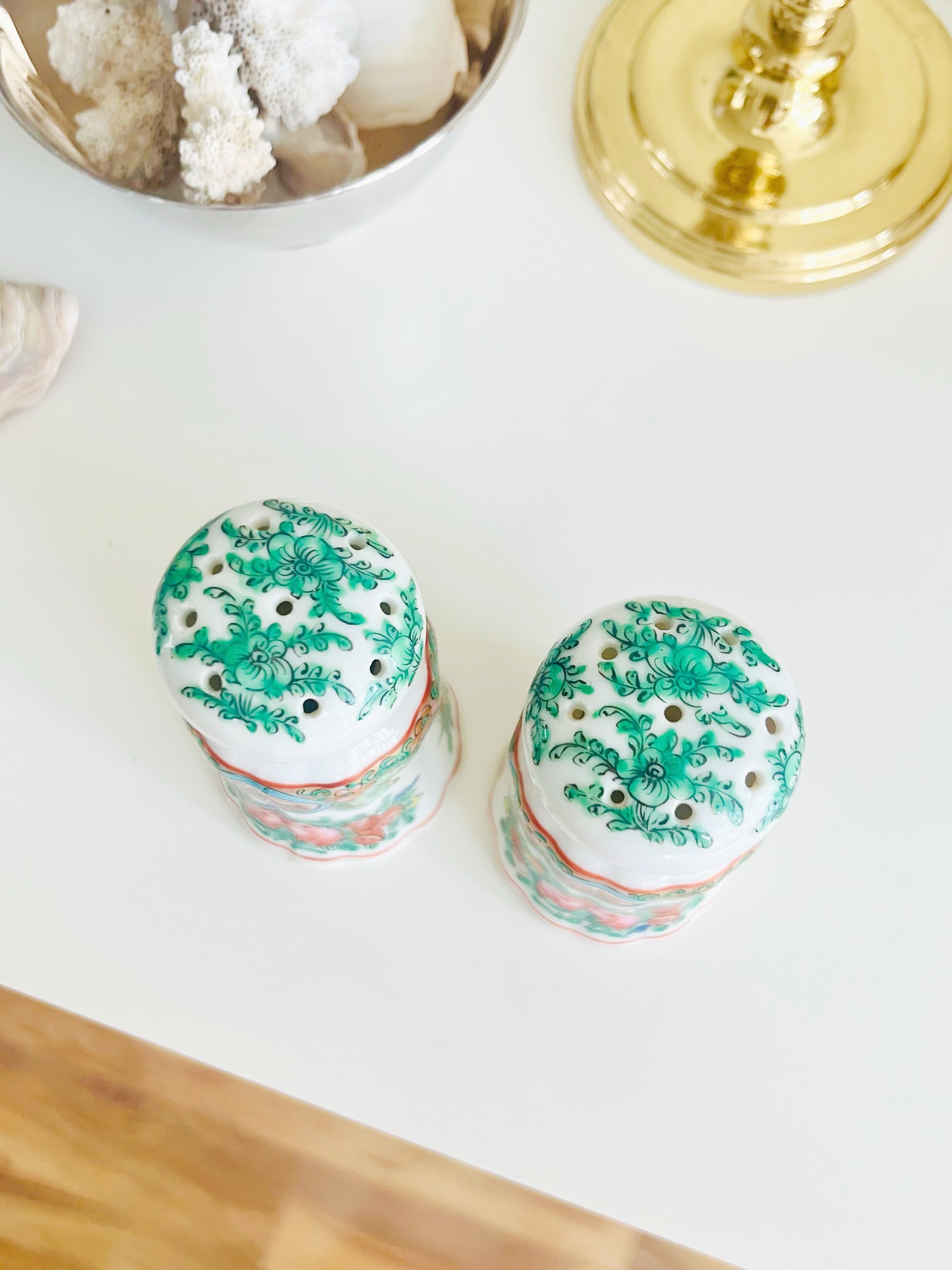 Rose Canton salt & pepper shakers