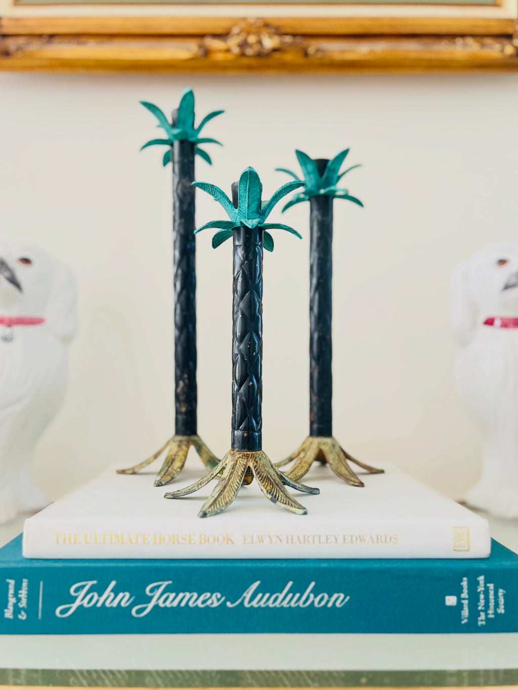 Palm tree candlestick set (3)