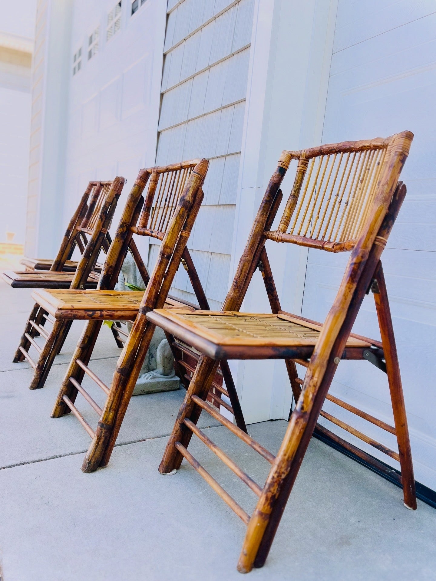 Bamboo folding chairs (2)