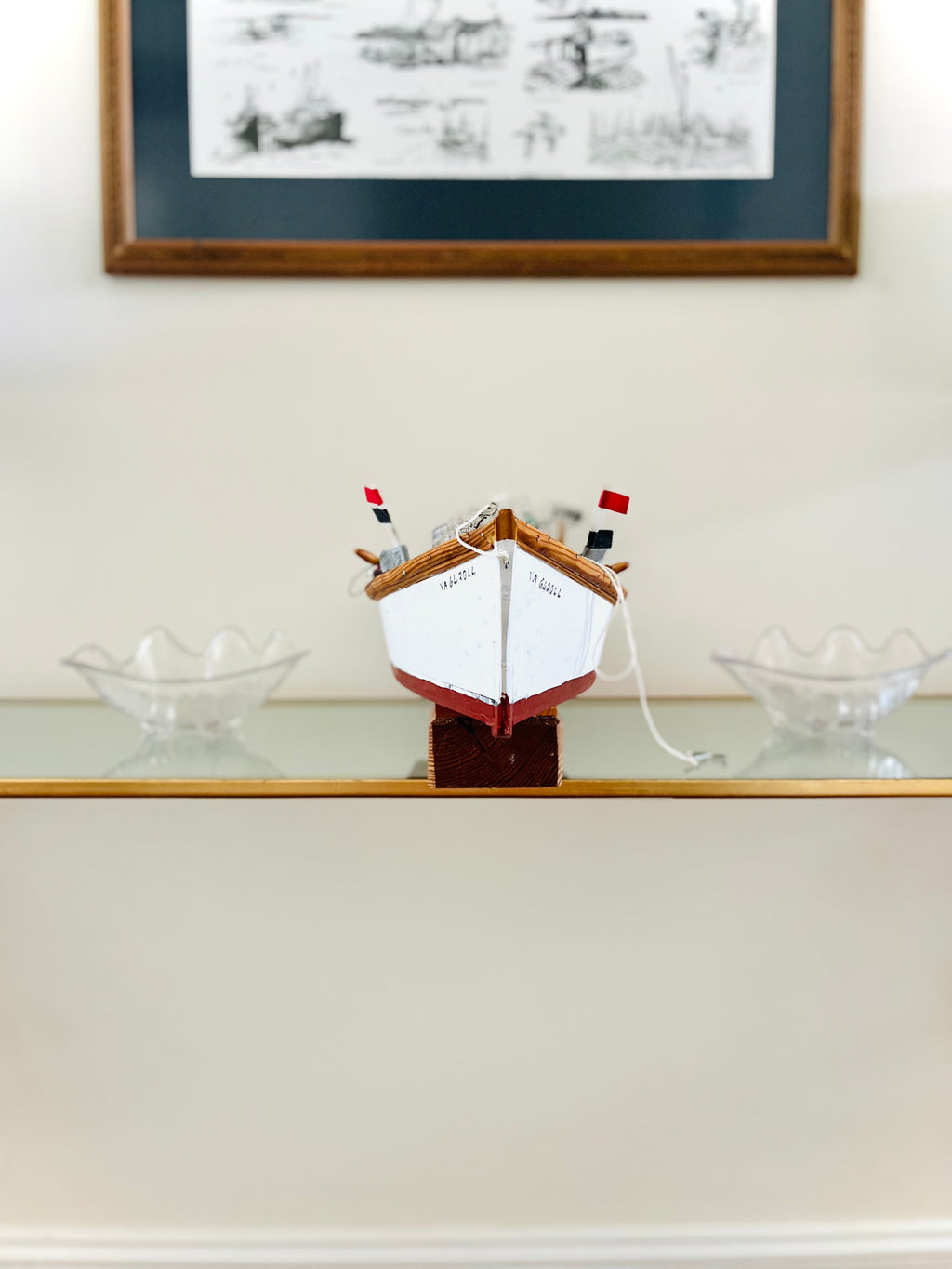 Mid-century wooden work boat