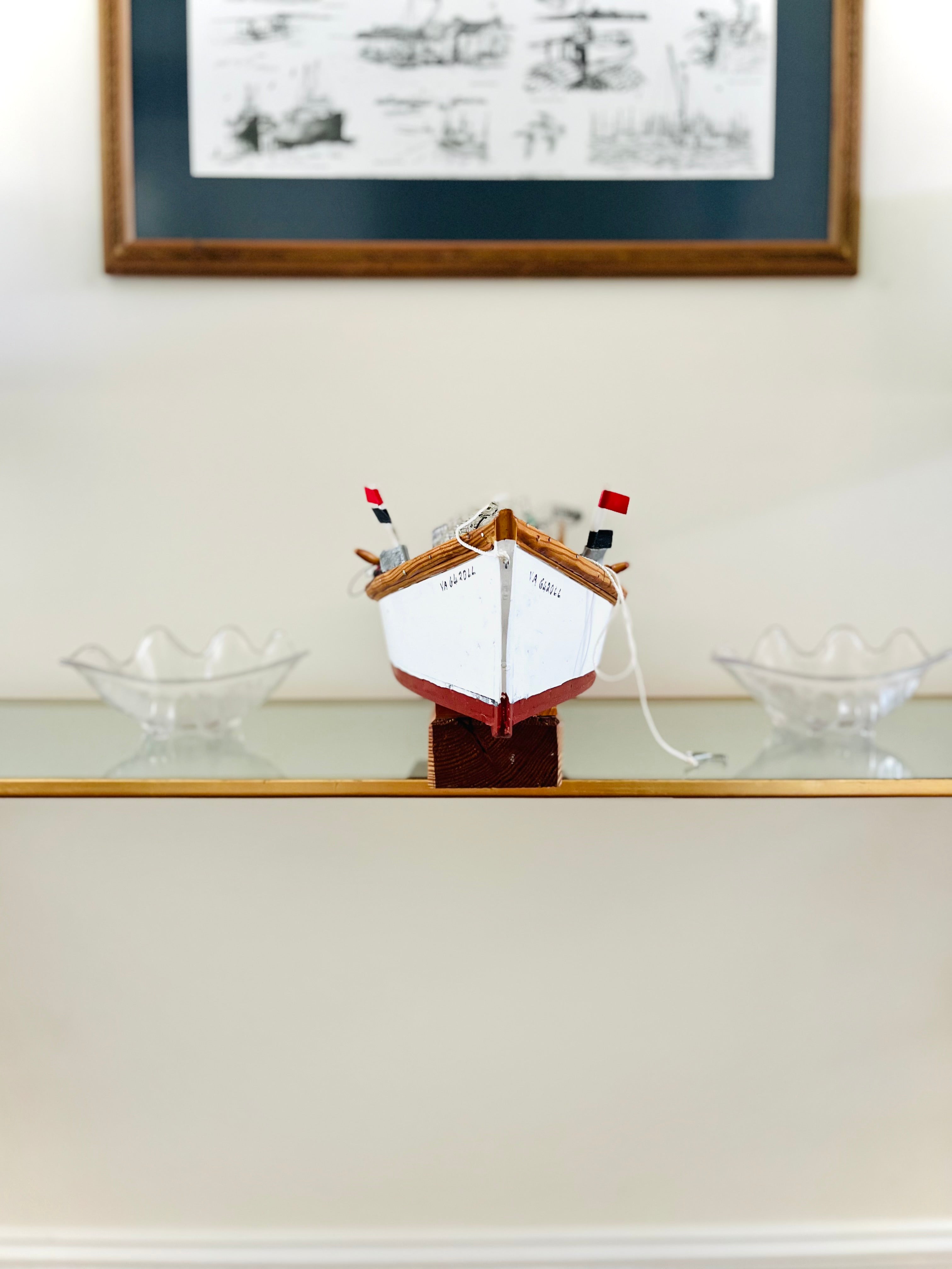 Mid-century wooden work boat