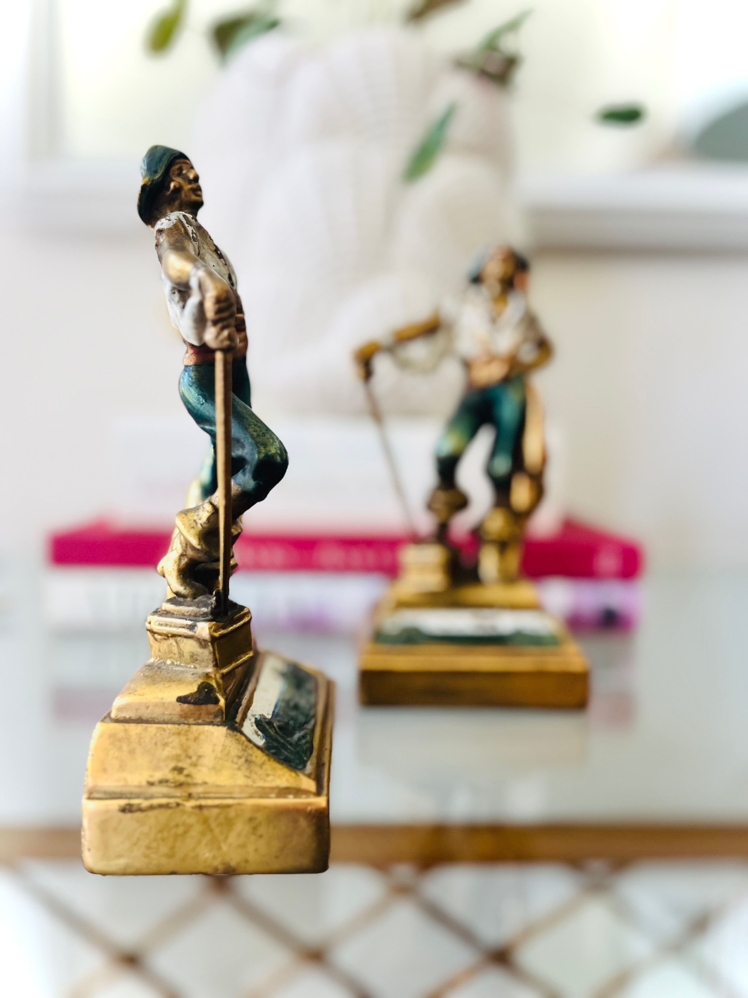 Bronze pirate bookends