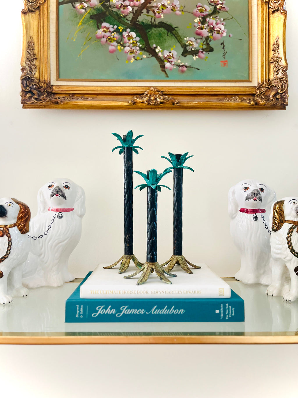 Palm tree candlestick set (3)