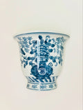 Blue & white wall pocket