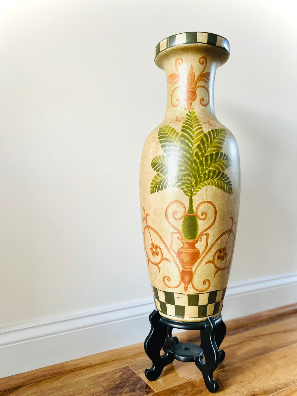 Palm floor vase