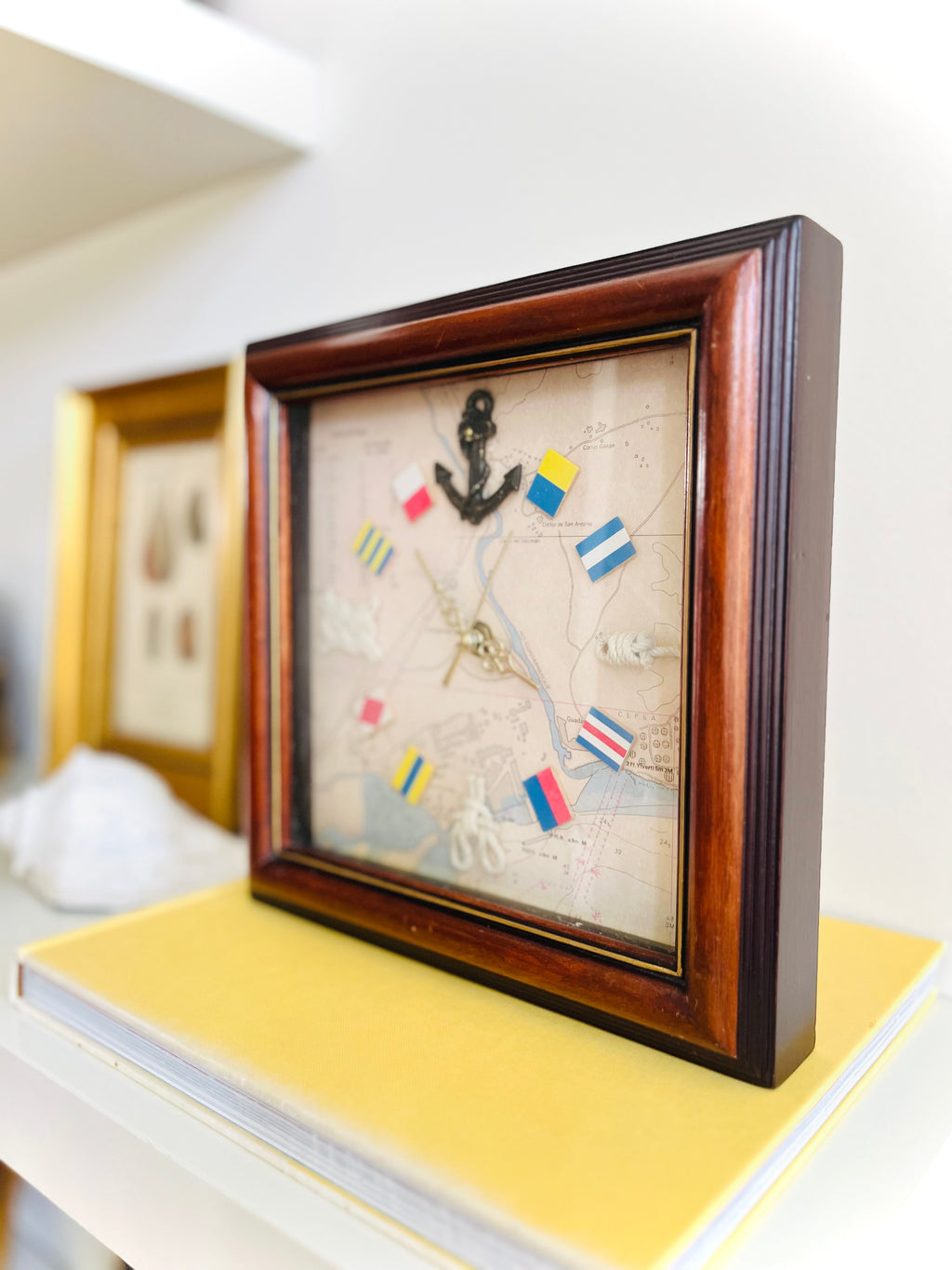 Nautical shadow box wall clock