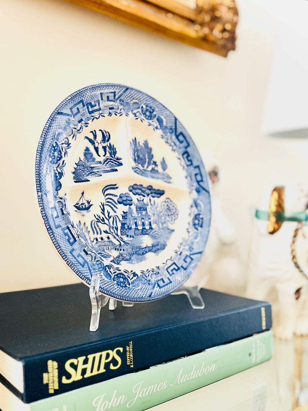 Blue Willow divided plate