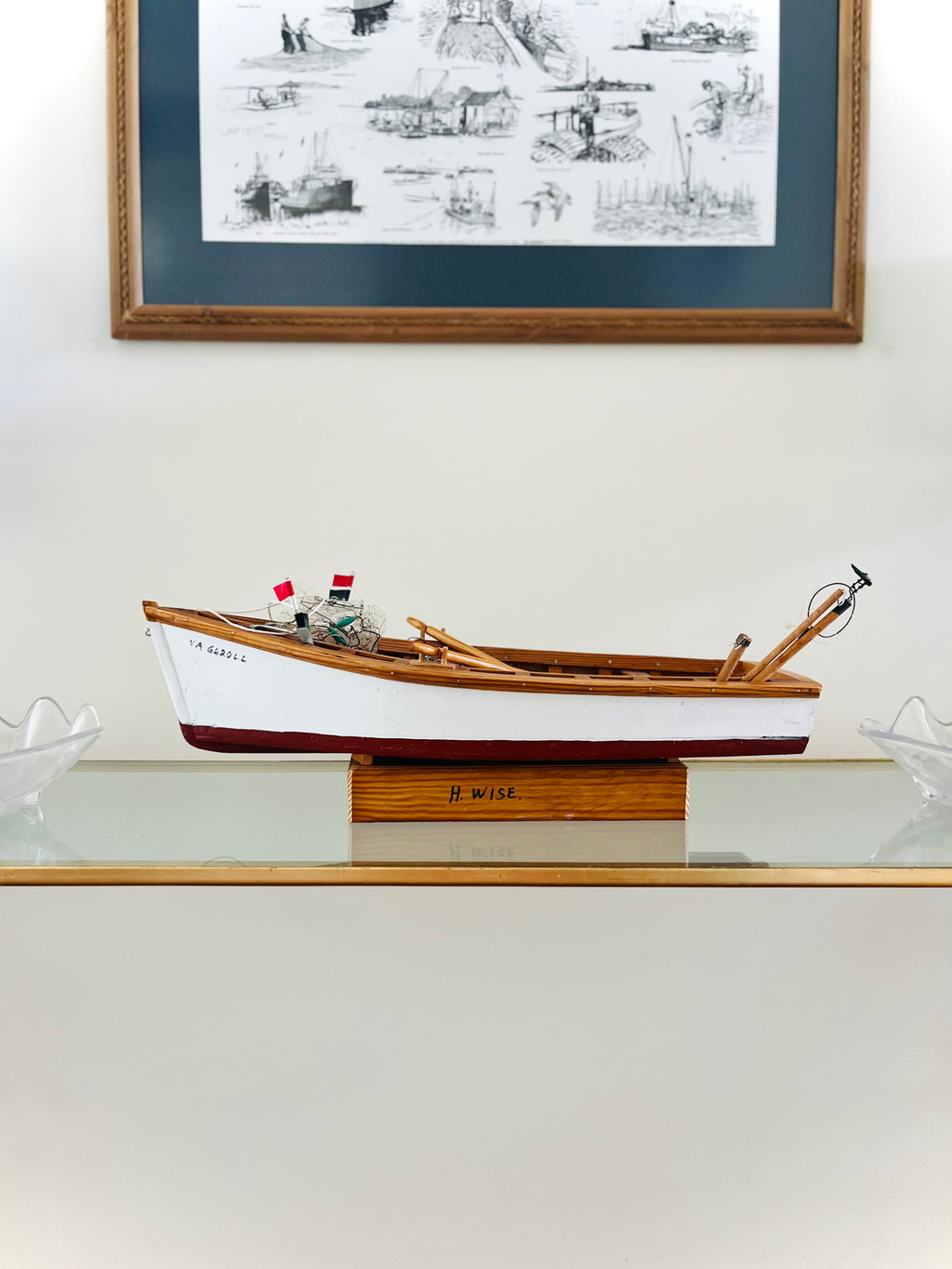 Mid-century wooden work boat
