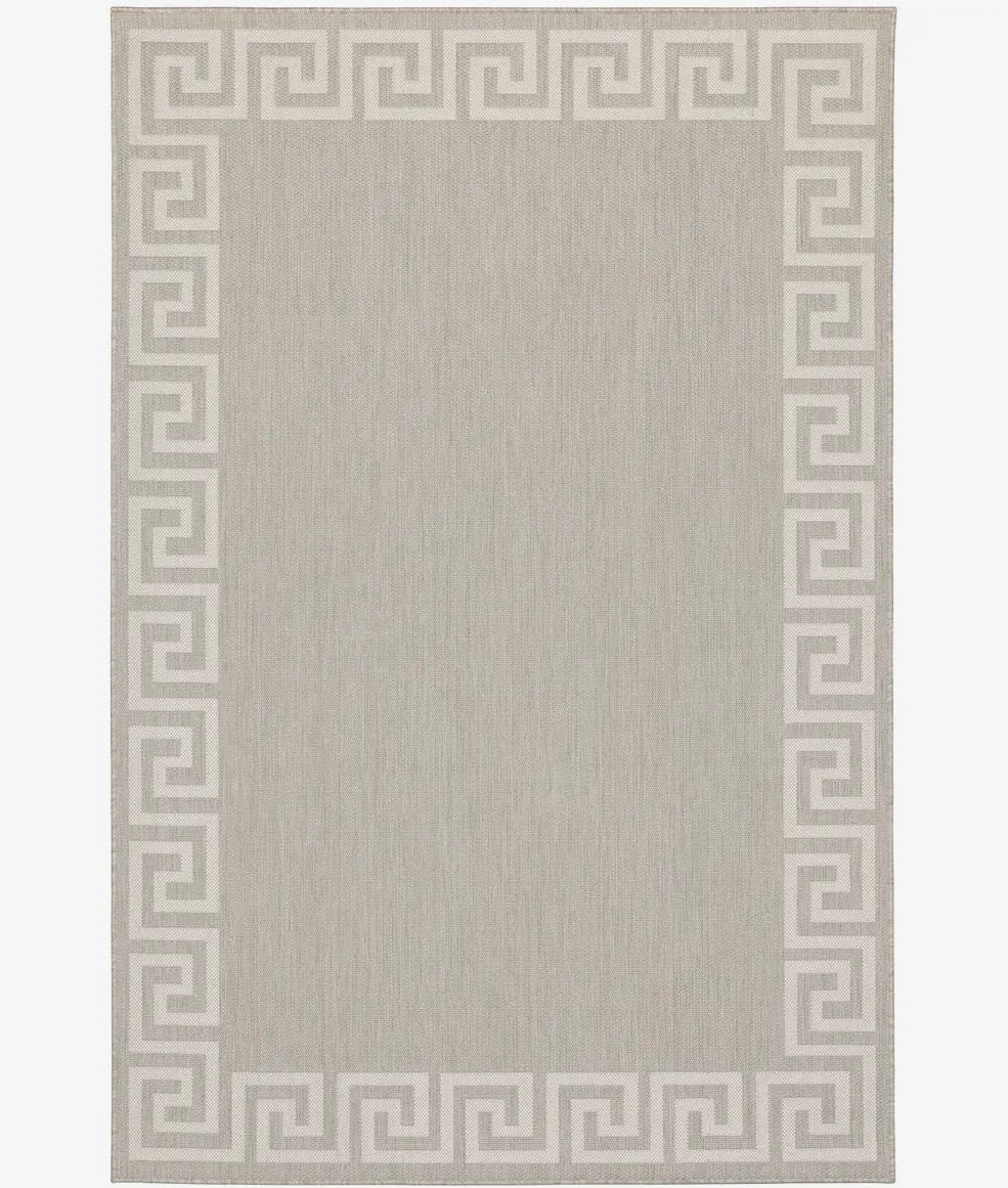 Greek key taupe indoor/outdoor rug