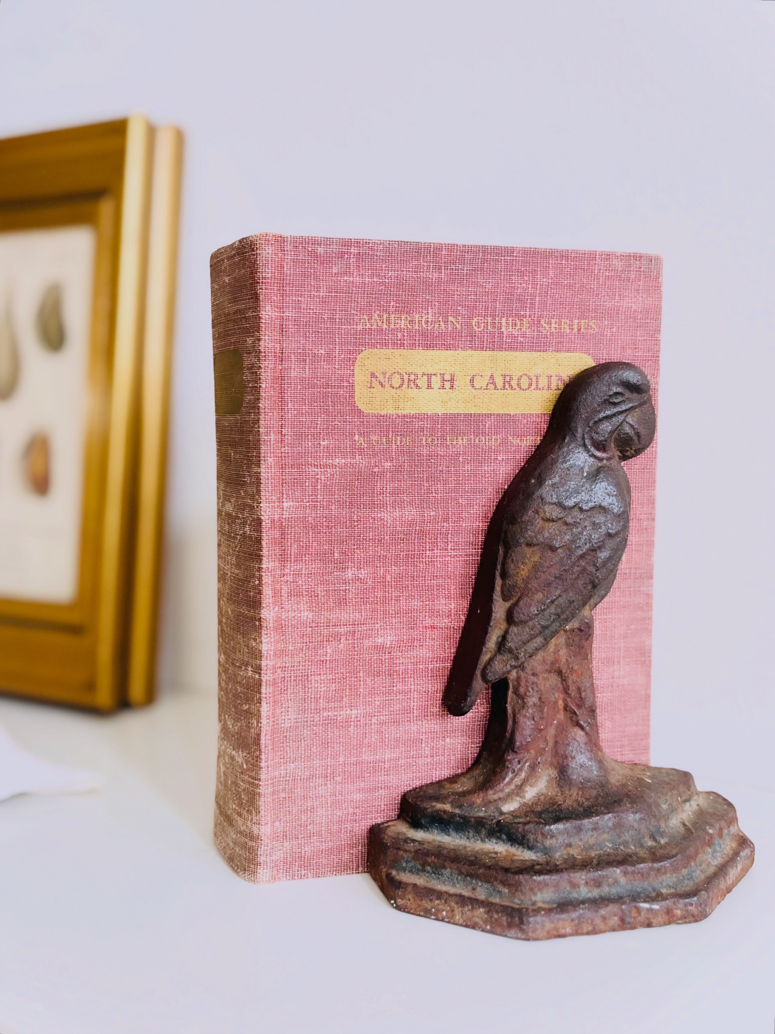 Antique cast iron parrot doorstop