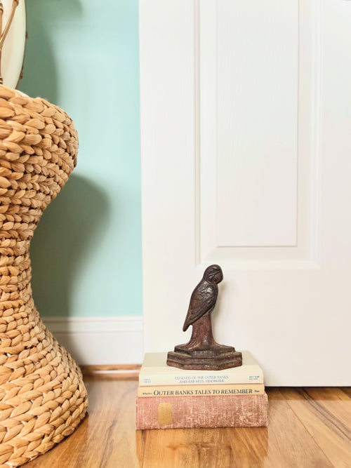Antique cast iron parrot doorstop