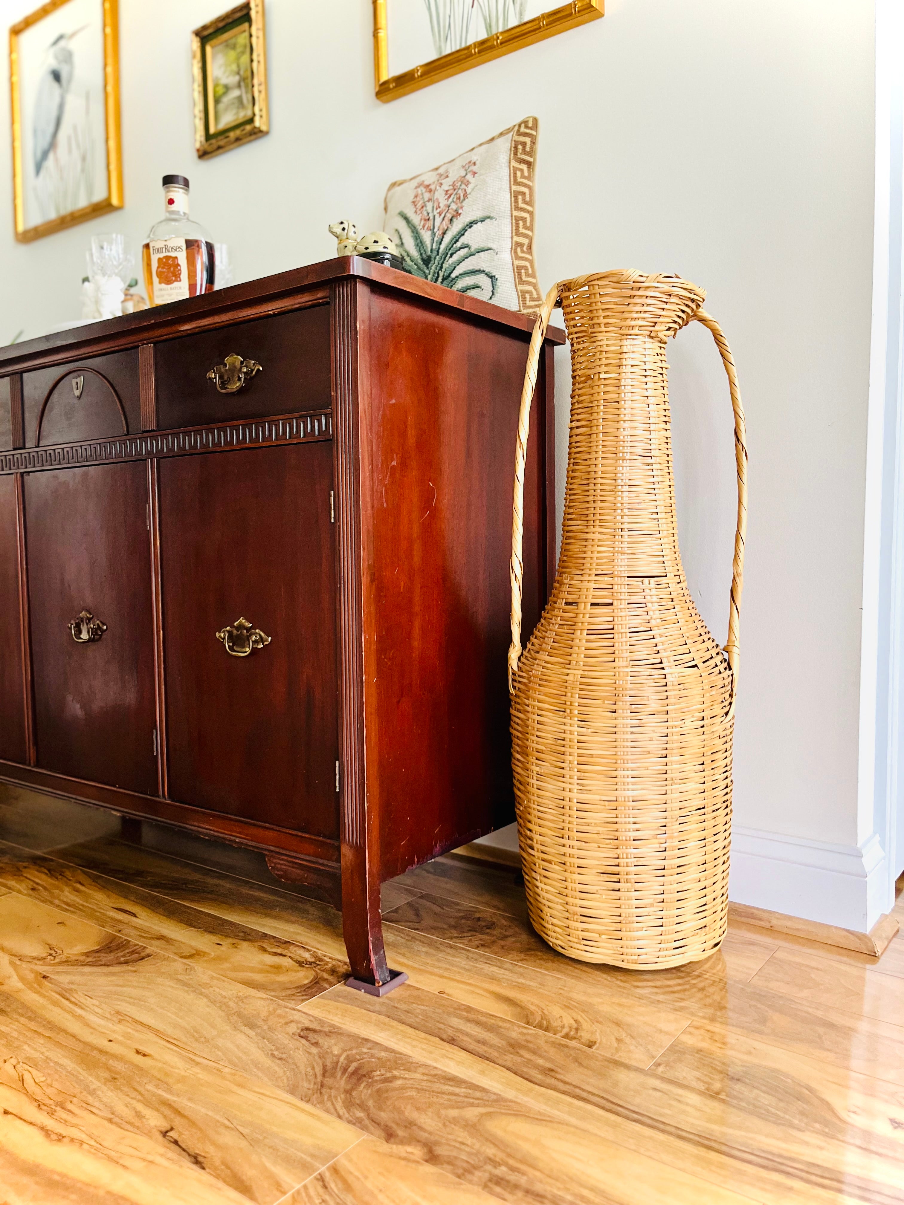 Woven floor vase